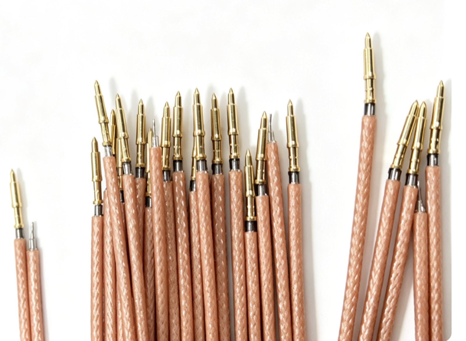 Center pins joined to conductors by soldering, sample set